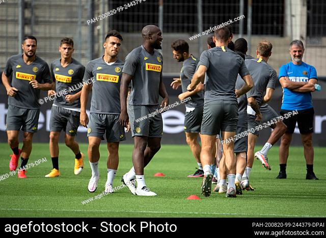 20 August 2020, North Rhine-Westphalia, Cologne: Football: Europa League, training before the final Inter Milan - Sevilla FC at the Rhein Energie Stadium:...
