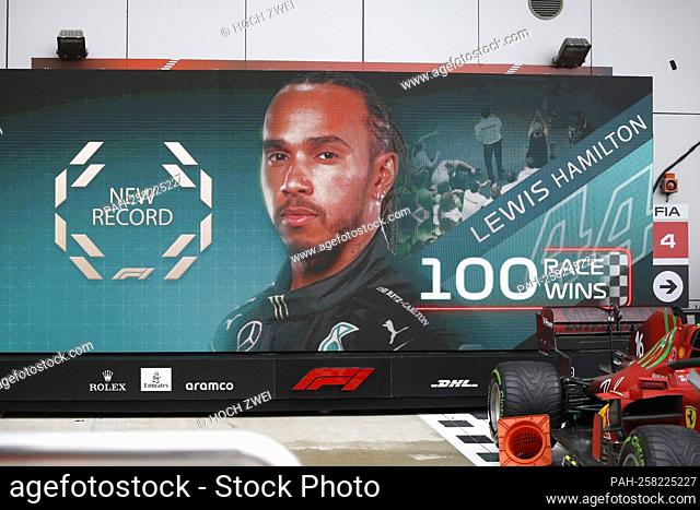 100th win of # 44 Lewis Hamilton (GBR, Mercedes-AMG Petronas F1 Team), F1 Grand Prix of Russia at Sochi Autodrom on September 26, 2021 in Sochi, Russia