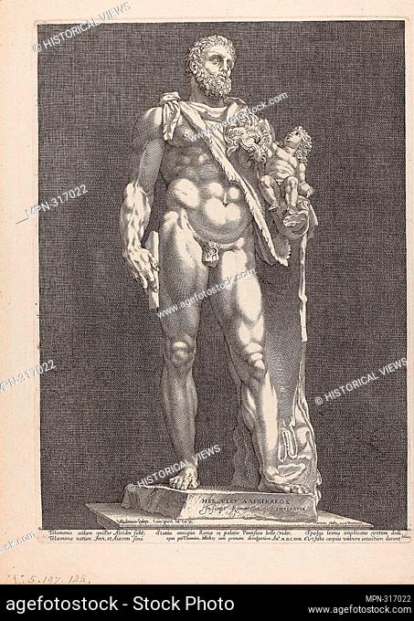 Hendrick Goltzius. Hercules and Telephos, plate two from Three Famous Antique Sculptures - c. 1592, printed c. 1617 - Hendrick Goltzius (Dutch
