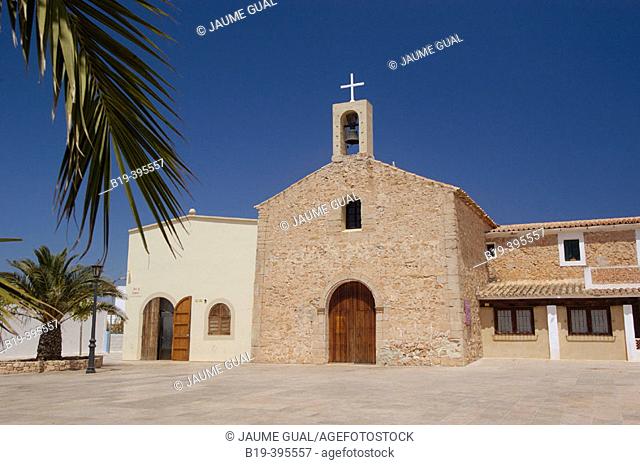 Church of Sant Ferran built 19th century. Sant Ferran de les Roques, Formentera. Balearic Islands, Spain