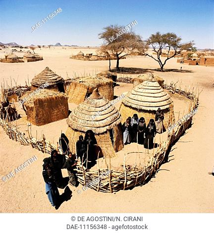 Tuareg village, Iferouane oasis, Air mountains, Agadez region, Niger