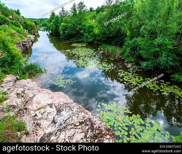 Buky Canyon summer landscape, Hirskyi Tikych river, Cherkasy Region, Ukraine