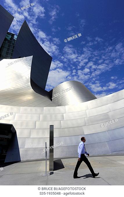 The exterior view of Walt Disney Concert Hall. Los Angeles. California. USA