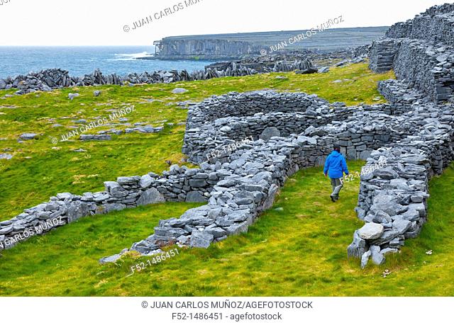 Dún Duchathair - Black Fort Cliffs  Inishmore Island, Aran Islands, Galway County, West Ireland, Europe