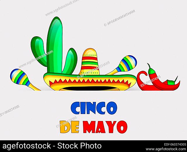 illustration of elements of Cinco De Mayo background