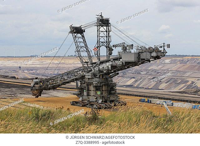 Brown coal excavator at the viewpoint Jackerath, North Rhine-Westphalia, Germany