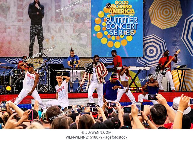 Jason Derulo performing live on ABC's 'Good Morning America' at Rumsey Playfield, Central Park Featuring: Jason Derulo Where: New York, New York