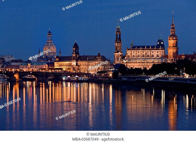 Germany, Saxony, Dresden, night
