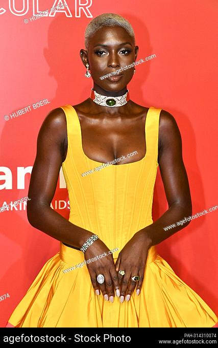 Jodie Turner-Smith attends the amfAR gala during the 79th Venice International Film Festival at Arsenale on the Lido in Venice, Italy, on 07 September 2022