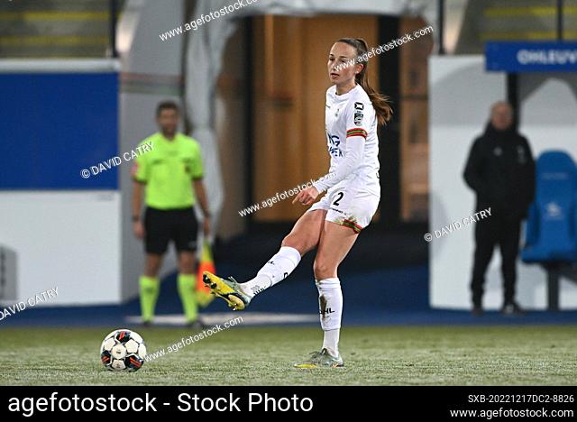 Sari Kees (2) of OHL pictured during a female soccer game between Oud Heverlee Leuven and Club Brugge YLA on the 15 th matchday of the 2022 - 2023 season of...