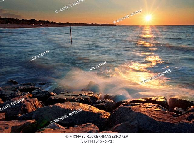 Sunrise at the beach of Cavallino, Venice, Italy, Europe