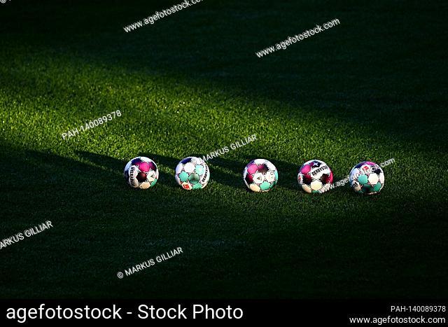 Feature: Footballs in the sunlight. GES / Football / 1. Bundesliga: TSG 1899 Hoffenheim - SV Werder Bremen, 02/21/2021 Football / Soccer: 1st League: TSG 1899...