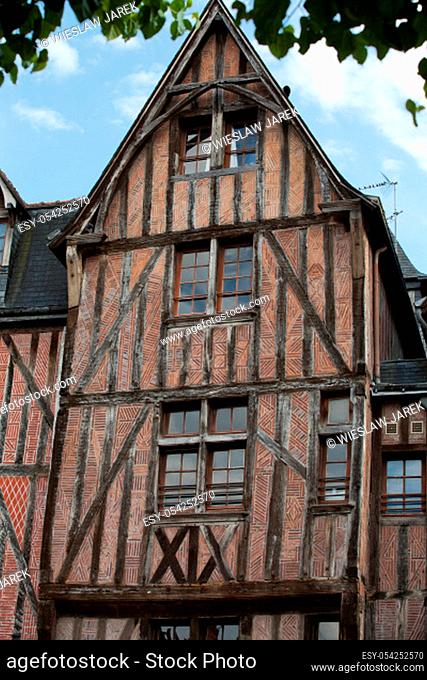 Half-timbered house in Tours, Loire Valley, France