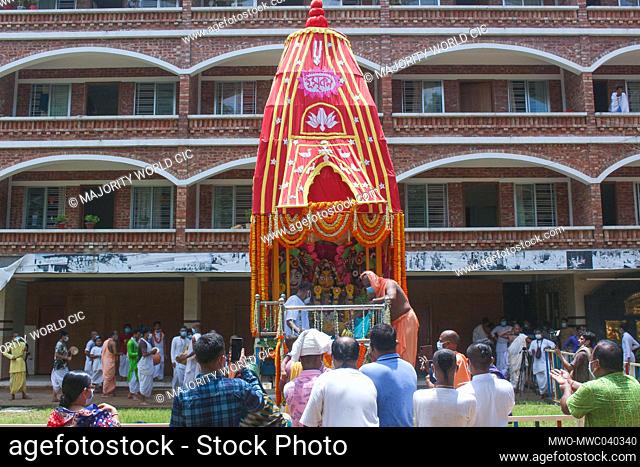 The International Society for Krishna Consciousness (ISKCON) celebrated the Ratha Yatra Festival at their premises by keeping to social distancing with health...