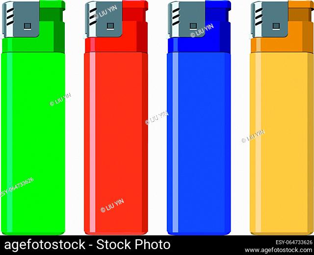 Vector illustration of Lighters with different color
