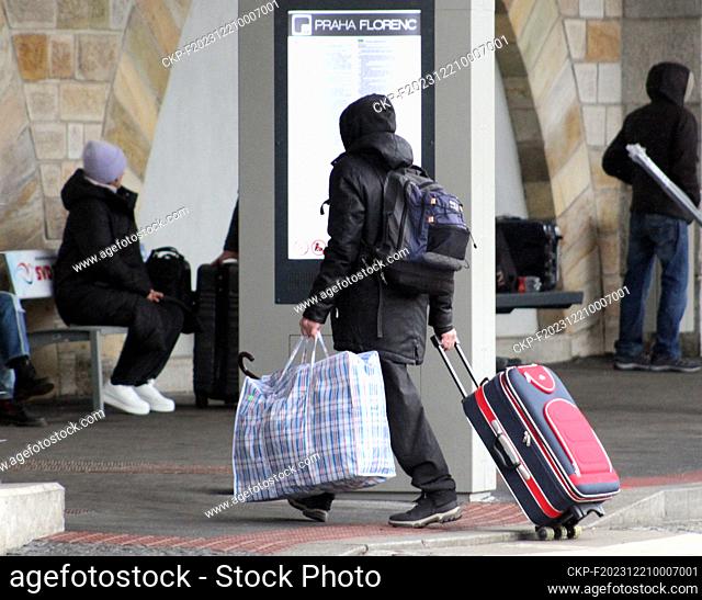Passengers at Prague Florenc bus station, Czech Republic, December 21, 2023. (CTK Photo/Milos Ruml)