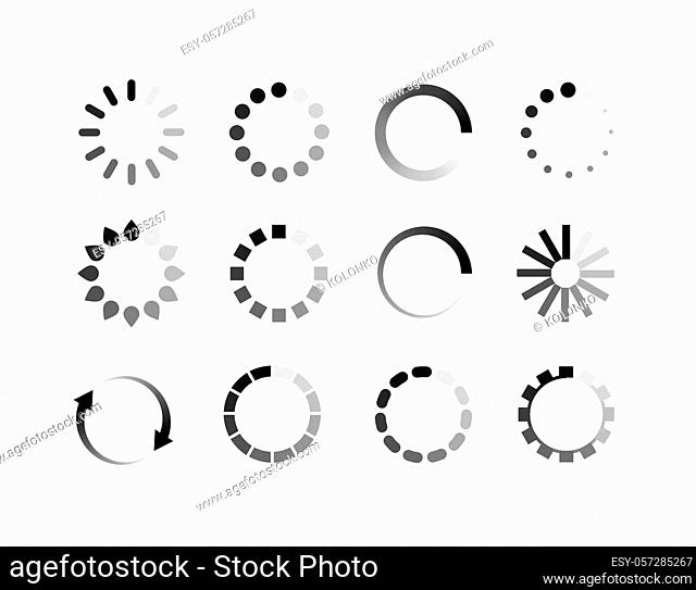 Loader icon vector circle button. Load sign ymbol progress bar for upload download round process