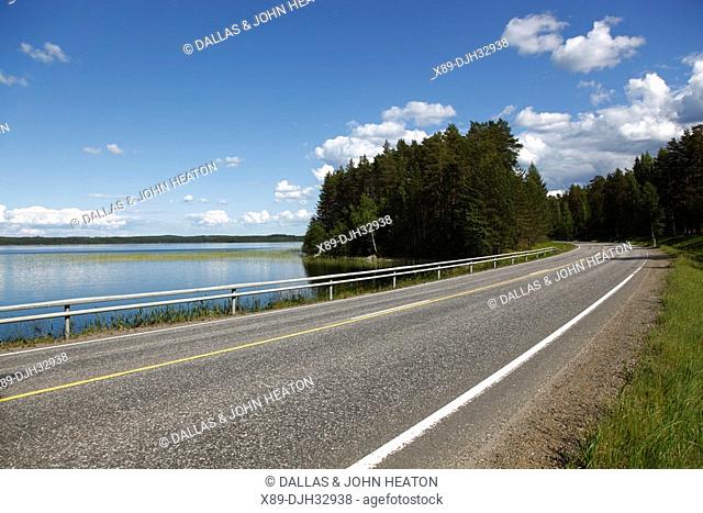 Finland, Region of Southern Savonia, Savonlinna, Punkaharju Nature Reserve, Saimaa Lake District, Lake Puruvesi, Highway Number 14
