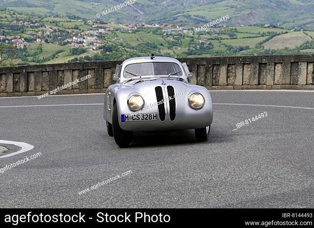Mille Miglia 2014, No. 138 BMW 328 berlinetta Touring built in 1939 Vintage car race. San Marino, Italy, Europe
