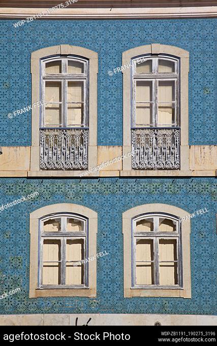 Portugal, Algarve, Silves, Colourful Tiles and Windows