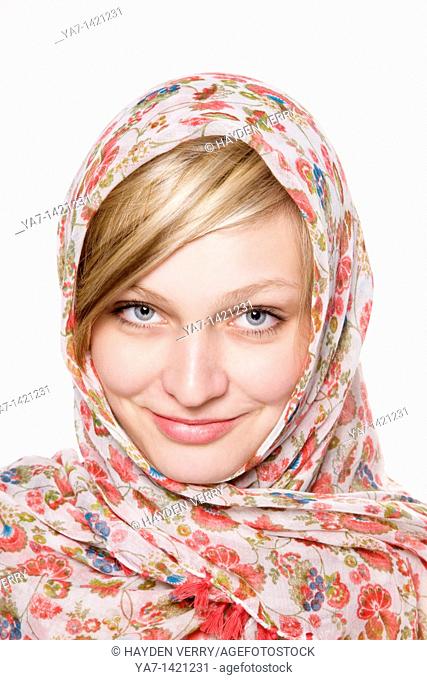 Blond Woman with Scarf