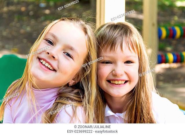 Cute two smiling girls
