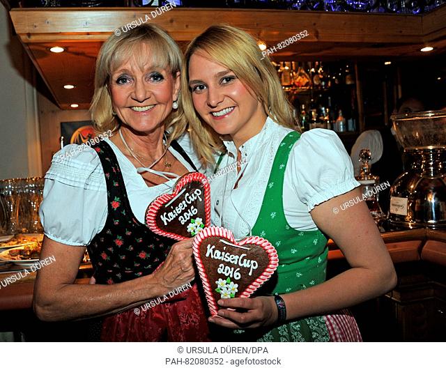 Former skier Christa Kinshofer and her daughter Stepahnie pose at the get-together of the Bavarian evening in the context of the 29th Kaiser Cup golf tournament...