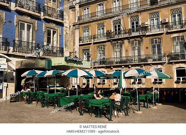 Portugal, Lisbon, Bairro Alto, Cafe terrace