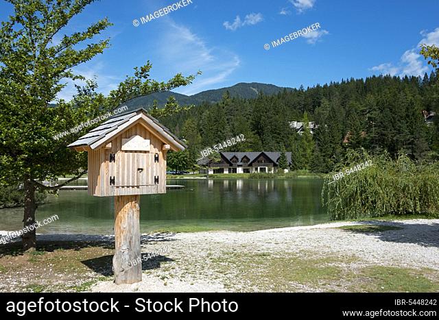 Library on the lake, Lake Jasna, Kranjska Gora, Kronau, Savetal, Upper Carniola, Slovenia, Krainer Berg, Lake Jasna, Europe