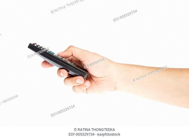 Receiver remote control. Isolated and hand