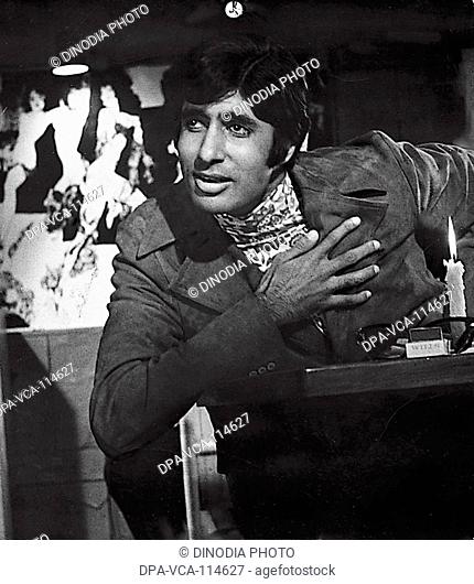 South Asian Indian Bollywood actor Amitabh Bachchan in a film Bombay to Goa ; India NO MR