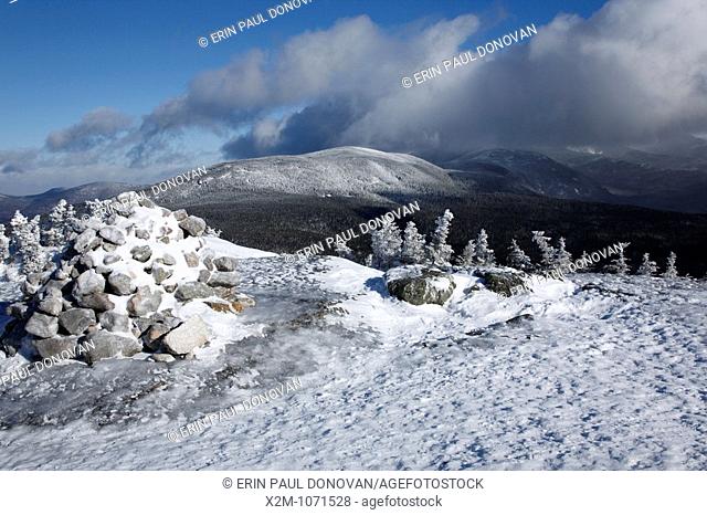Appalachian Trail - The Presidential Range from the summit of Mount Jackson during the winter months in the White Mountains, New Hampshire USA