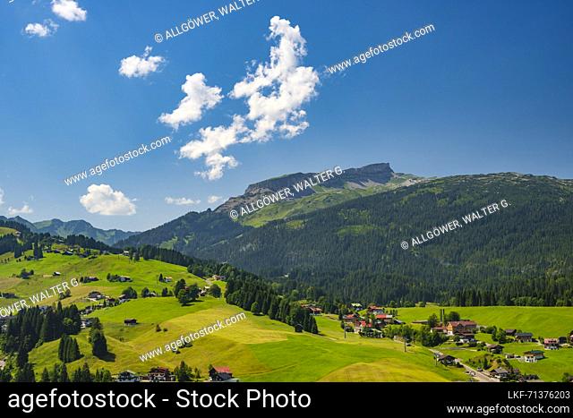 Panorama into the Kleinwalsertal, with Hoher Ifen, 2230m AllgÃ¤u, Vorarlberg, Austria, Europe
