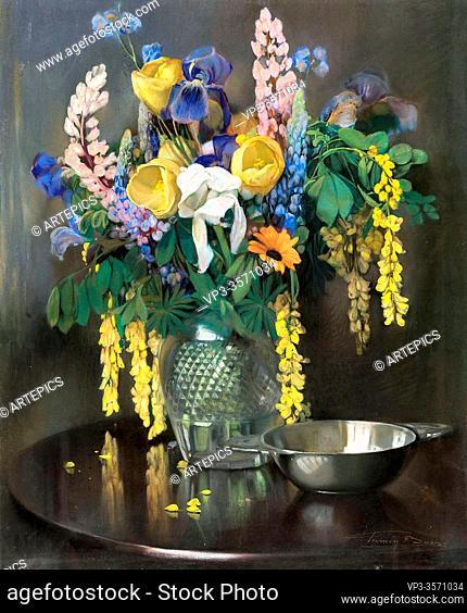Baes Firmin - Bouquet Joyeux - Belgian School - 19th and Early 20th Century