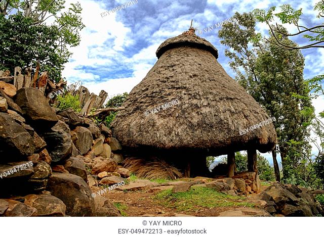Traditional Konso tribe house in Karat Konso, Ethiopia