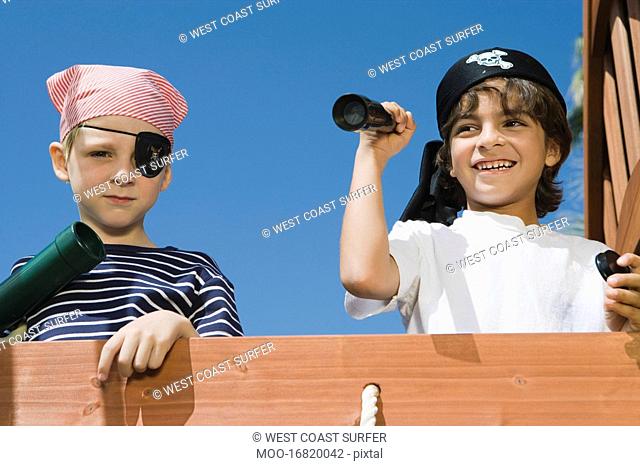 Little Boys Playing Pirate