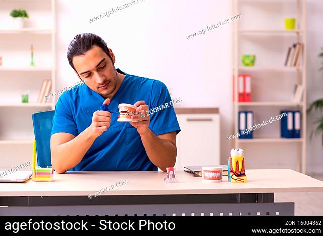 Young dentist working in the clinic
