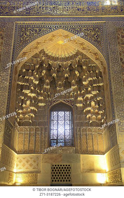 Uzbekistan, Samarkand, Gur-e-Amir, Guri Amir, Mausoleum of, Tamerlane, Timur, interior,
