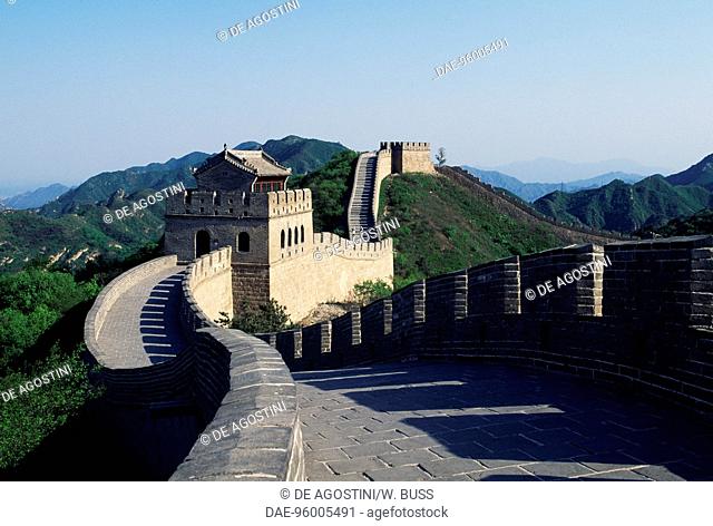 Badaling section of Great Wall built in 1505 (UNESCO World Heritage List, 1987), ca 80 km from Beijing, China. Ming Dynasty, 16th century