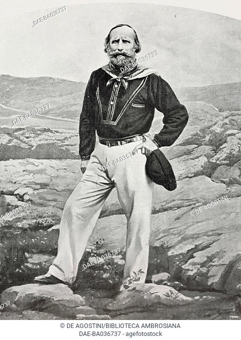Giuseppe Garibaldi (1807-1882), Italian General and patriot, photo of 1865, from L'illustrazione Italiana, Year XXIX, No 23, June 8, 1902
