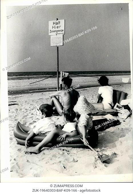 Mar. 03, 1964 - For them the sea is only there to look at : At Priwall, near Travemunde, in Northern Germany, the zonal boundary of East and West Germany parts...