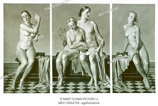 The Four Elements Nazi triptych depicting four ideal female types