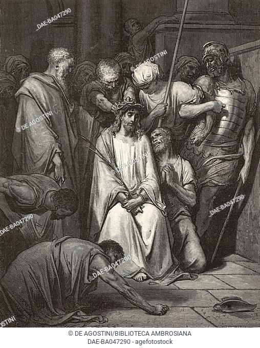Jesus with the crown of thorns, illustration by Gustave Dore from L'Illustration, Journal Universel, No 1189, Volume XLVI, December 9, 1865