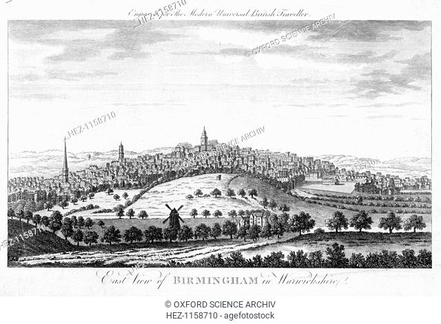 'East View of Birmingham in Warwickshire', 1779. From The Modern Universal British Traveller. (London, 1779)