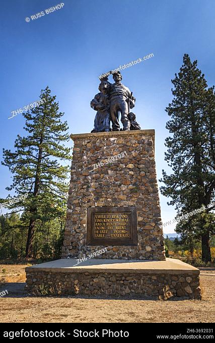 Donner party monument at Donner Memorial State Park, Truckee, California USA