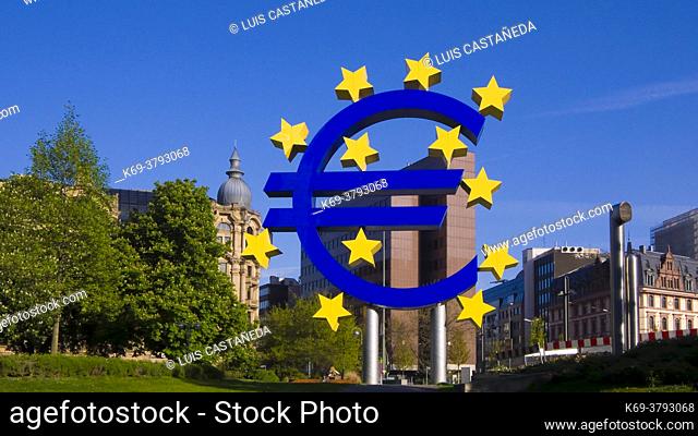 Euro Sign. . Frankfurt am Main. (Hessen) Germany
