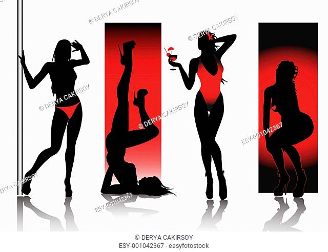 Sexy Silhouettes In Red