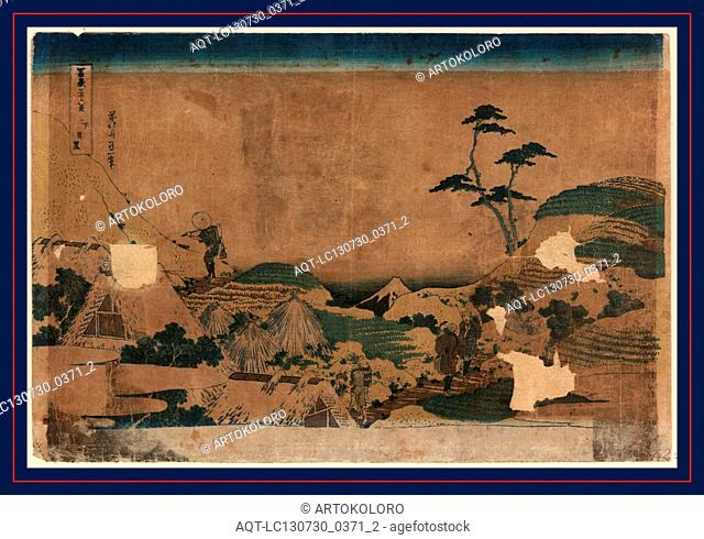 Shimo-meguro, Lower Meguro., Katsushika, Hokusai, 1760-1849, artist, [1832 or 1833], 1 print : woodcut, color ; 25.9 x 38.2 cm