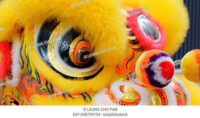 Traditional chinese Lion dance for lunar new year