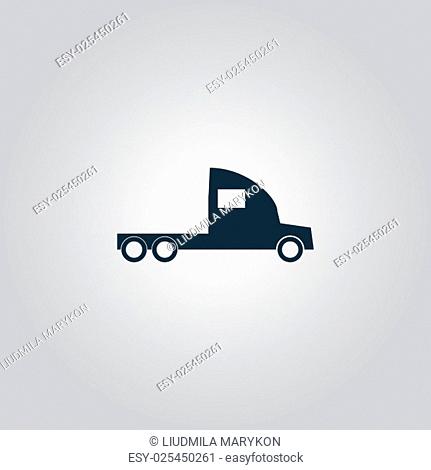 Truck without a trailer. Flat web icon or sign isolated on grey background. Collection modern trend concept design style vector illustration symbol